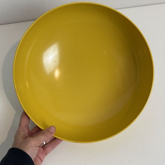 Vintage Mid-Century Prolon Melmac Footed Serving Bowl MCM Yellow - Picture 2 of 6